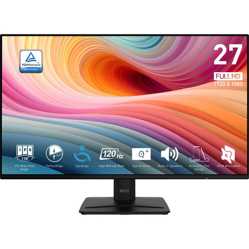 MSI PRO MP271A 27″ IPS 1920 x 1080 (FHD) Office Monitor, 100Hz, 1ms, HDMI, DisplayPort, VGA Port, Black