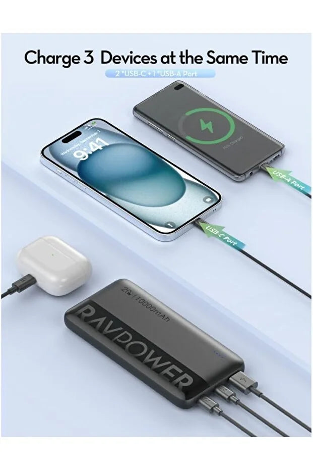 RavPower RP-PB1228 - 10000MAH 20W 1A 1C with LED display