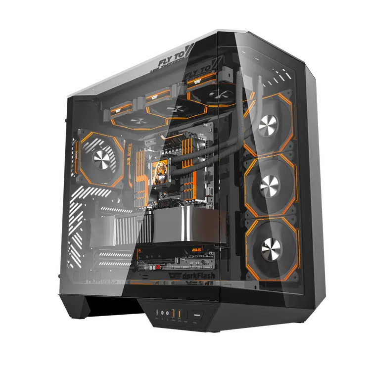 DarkFlash DY470 ATX PC Case, BLACK