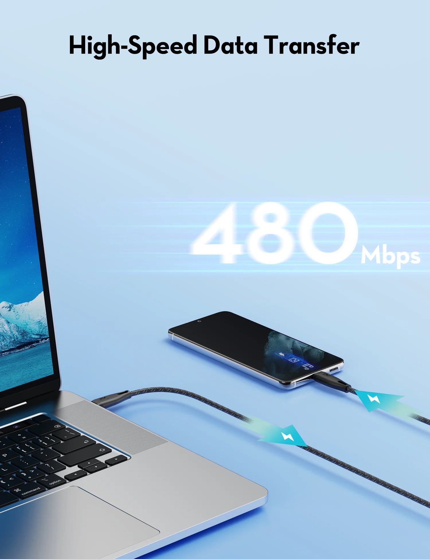 RavPower RP-CB1035 - Nylon Braided C-C 100W 1.5M Black