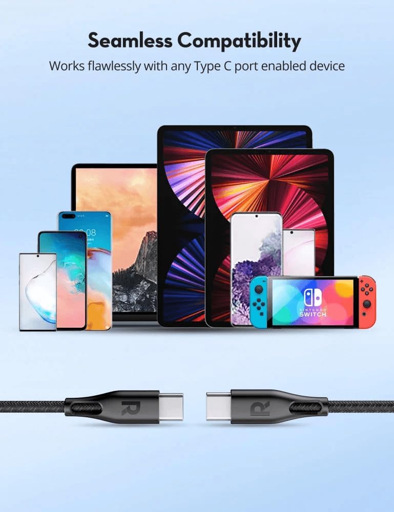 RavPower RP-CB1029 - Nylon Braided 60W C-C 1.2M