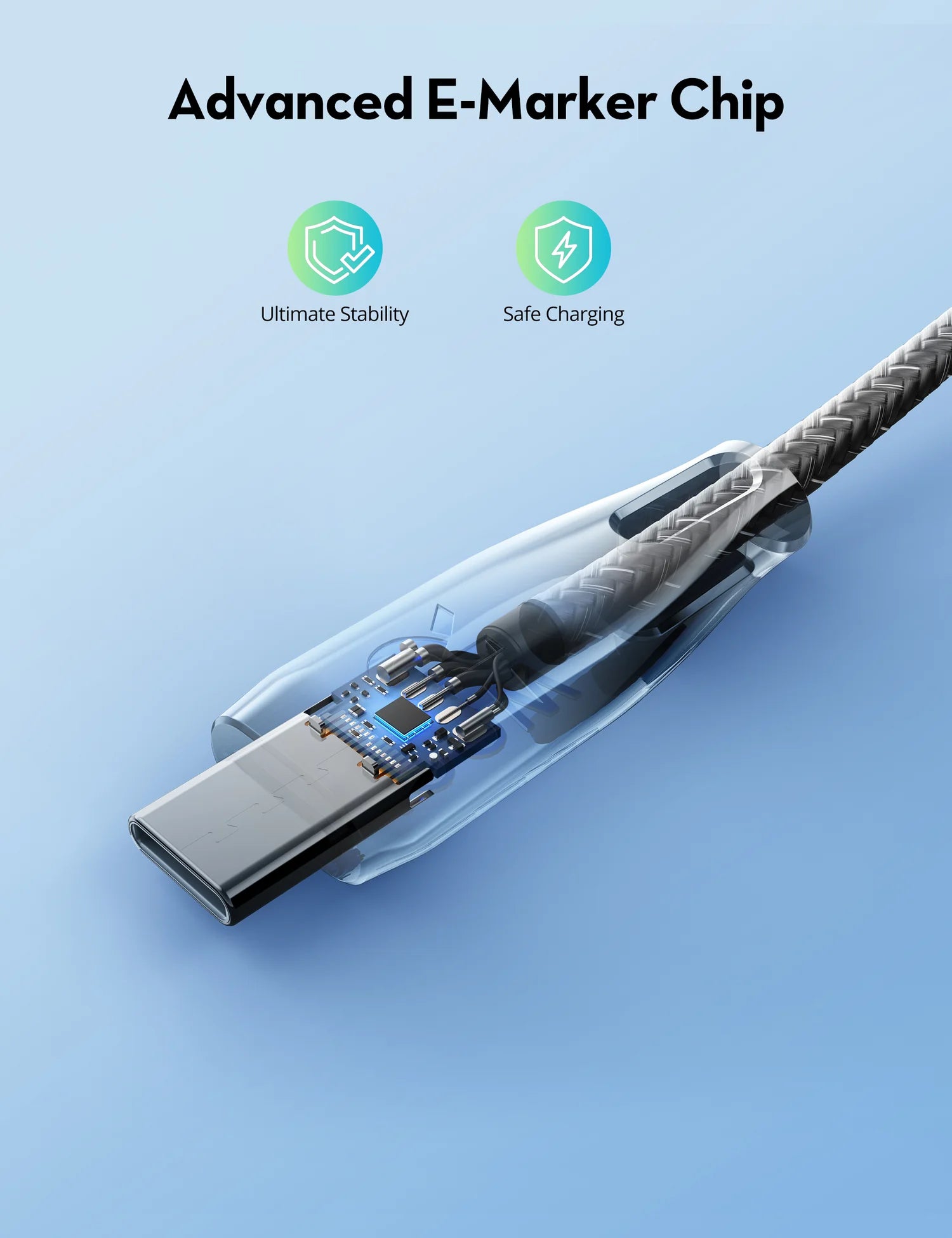 RavPower RP-CB1035 - Nylon Braided C-C 100W 1.5M Black