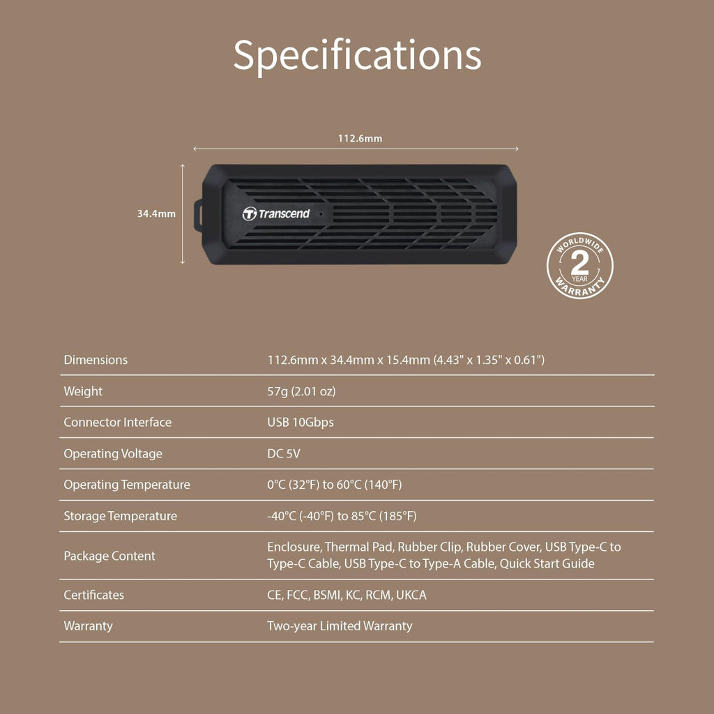 Transcend CM10G - M.2 SSD Enclosure Kit