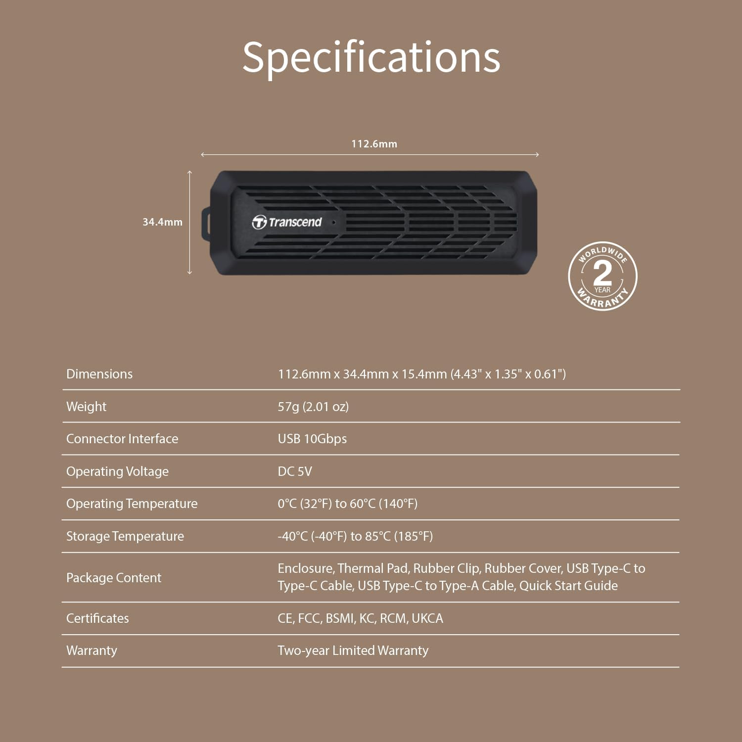 Transcend CM10G - M.2 SSD Enclosure Kit