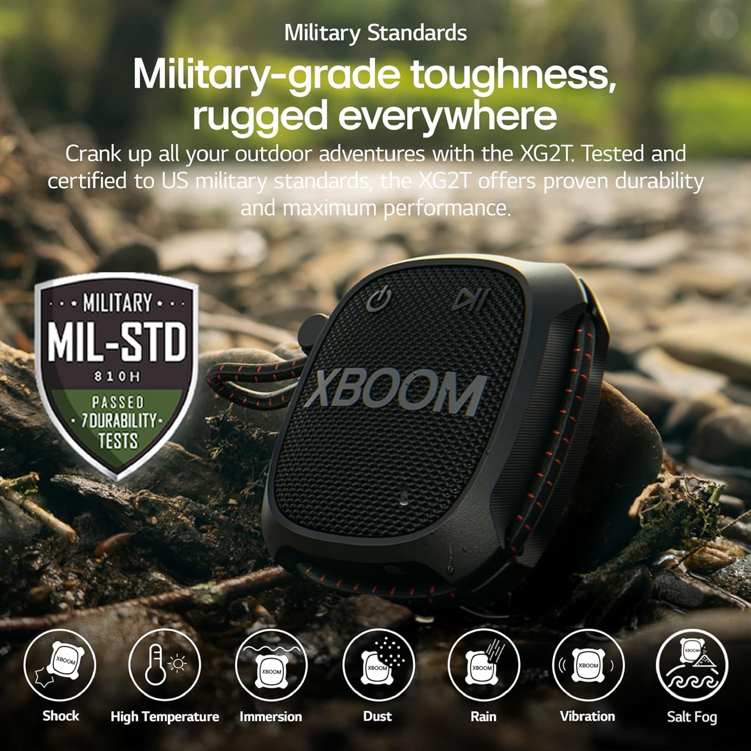 LG XG2TBK - XBOOM Go Wireless Portable Speaker Mil-Std