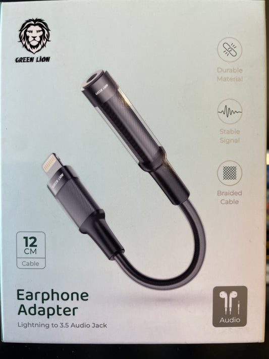 Green Lion - Earphones Adapter Lighting to 3.5 (Black)