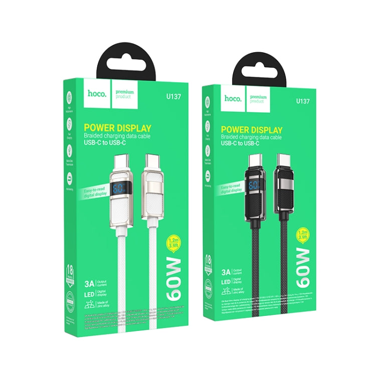 Hoco U137 - Power Display Braided Charging Cable USB-C to C