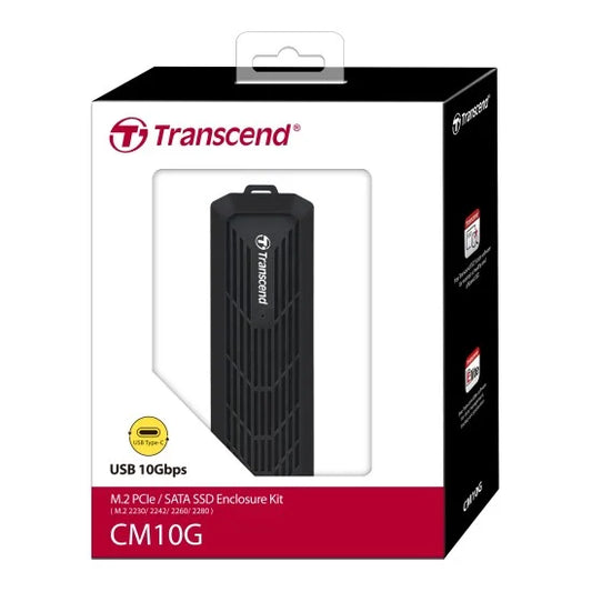 Transcend M.2 2280/2260/2242/2230, PCIE/SATA SSD enclosure Kit, Black