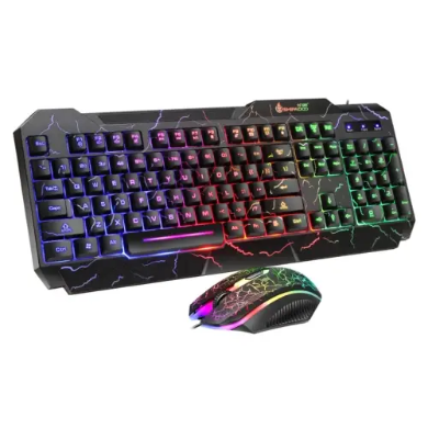 BAJEAL SHIPADOO D620 104-key Wired RGB Color Cracked Backlight Gaming Keyboard Mouse Kit