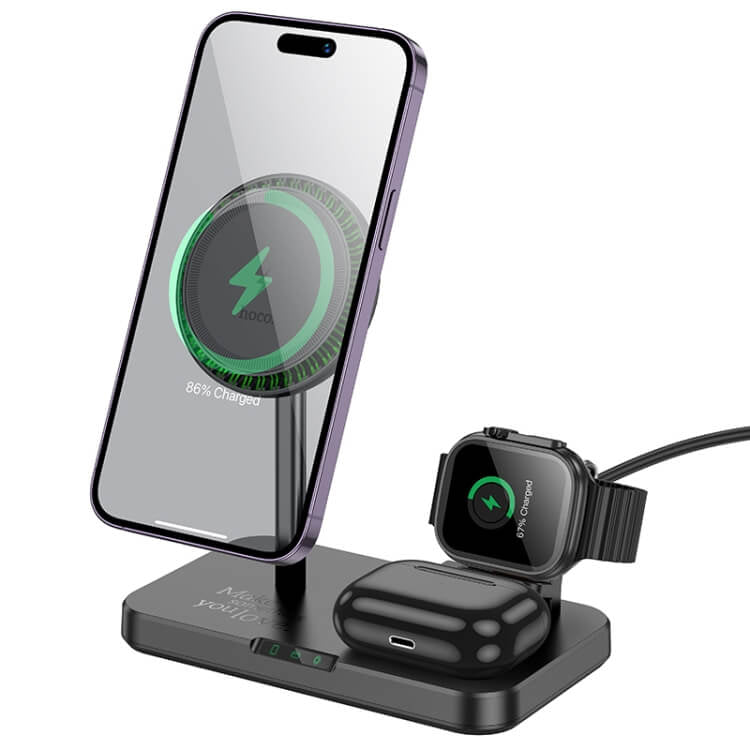 Hoco 3 in 1 Magnetic Wireless Charger 15W