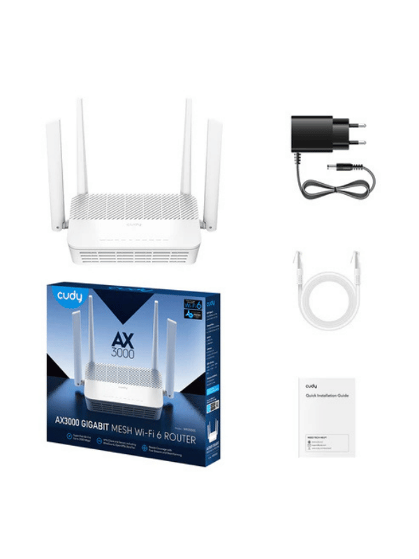 CUDY WR3000S AX3000 Gigabit Mesh Wi-Fi 6 Router White