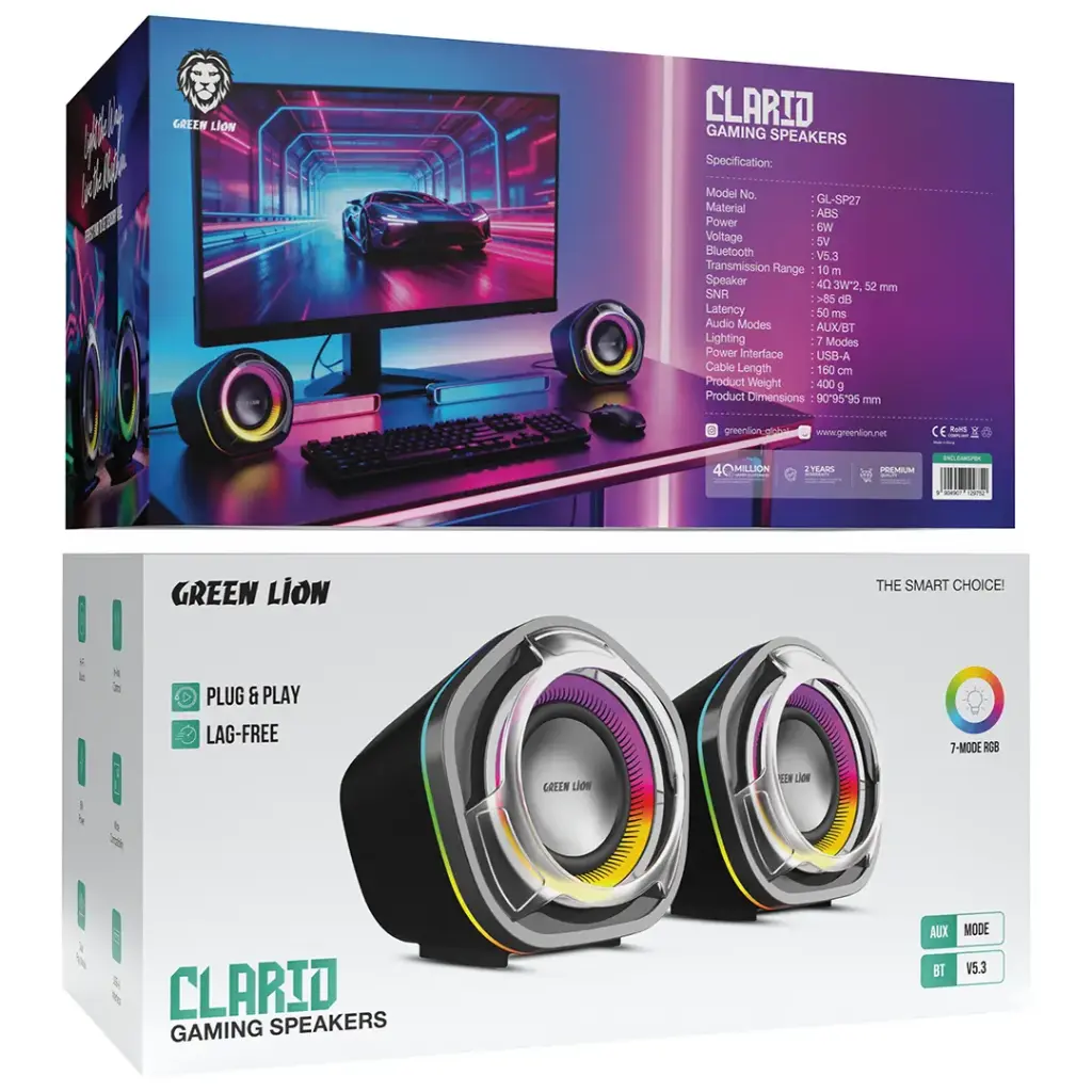 Green Lion - Clario Gaming Speakers RGB