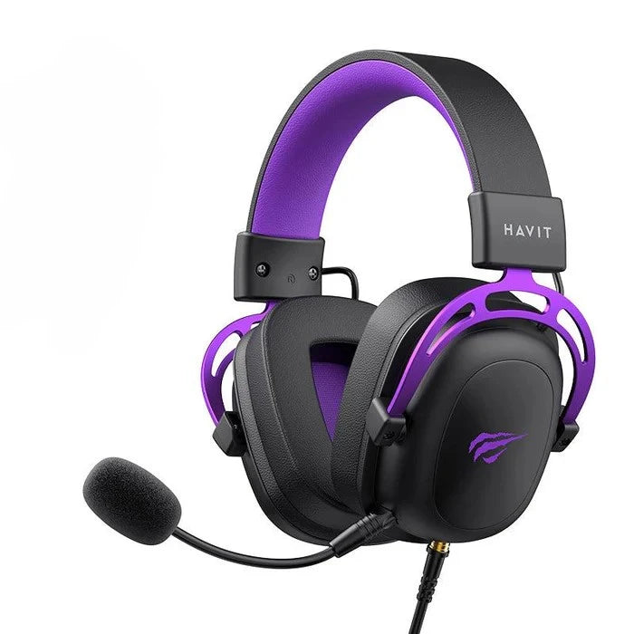 Havit Gaming H2002C+U | Wired Headphone USB 7.1 with Microphone – Black/Purple