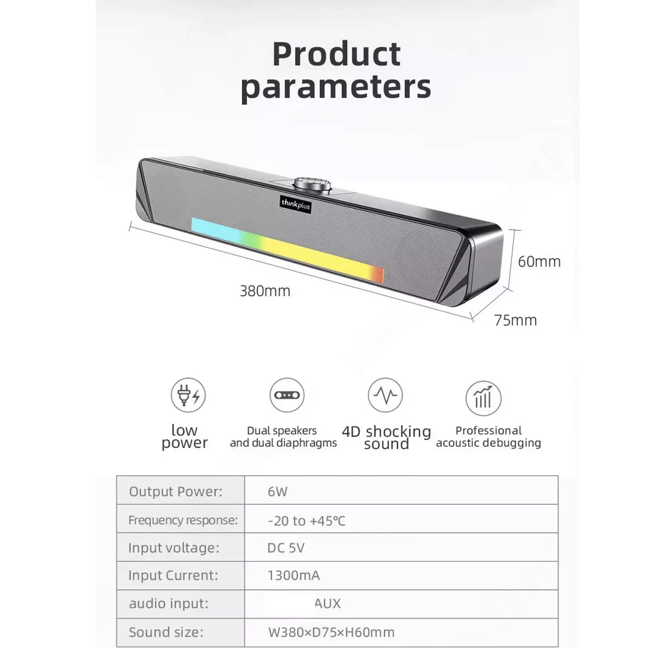 Lenovo Thinkplus TS33-A - Desktop Soundbar