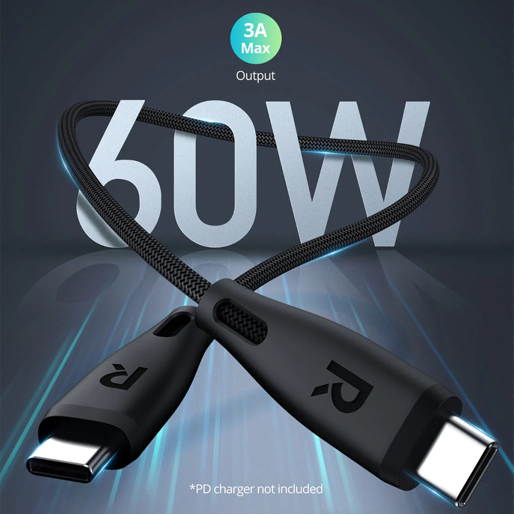 RavPower RP-CB1037 - Nylon Braided C-C 60W 1.2M Black