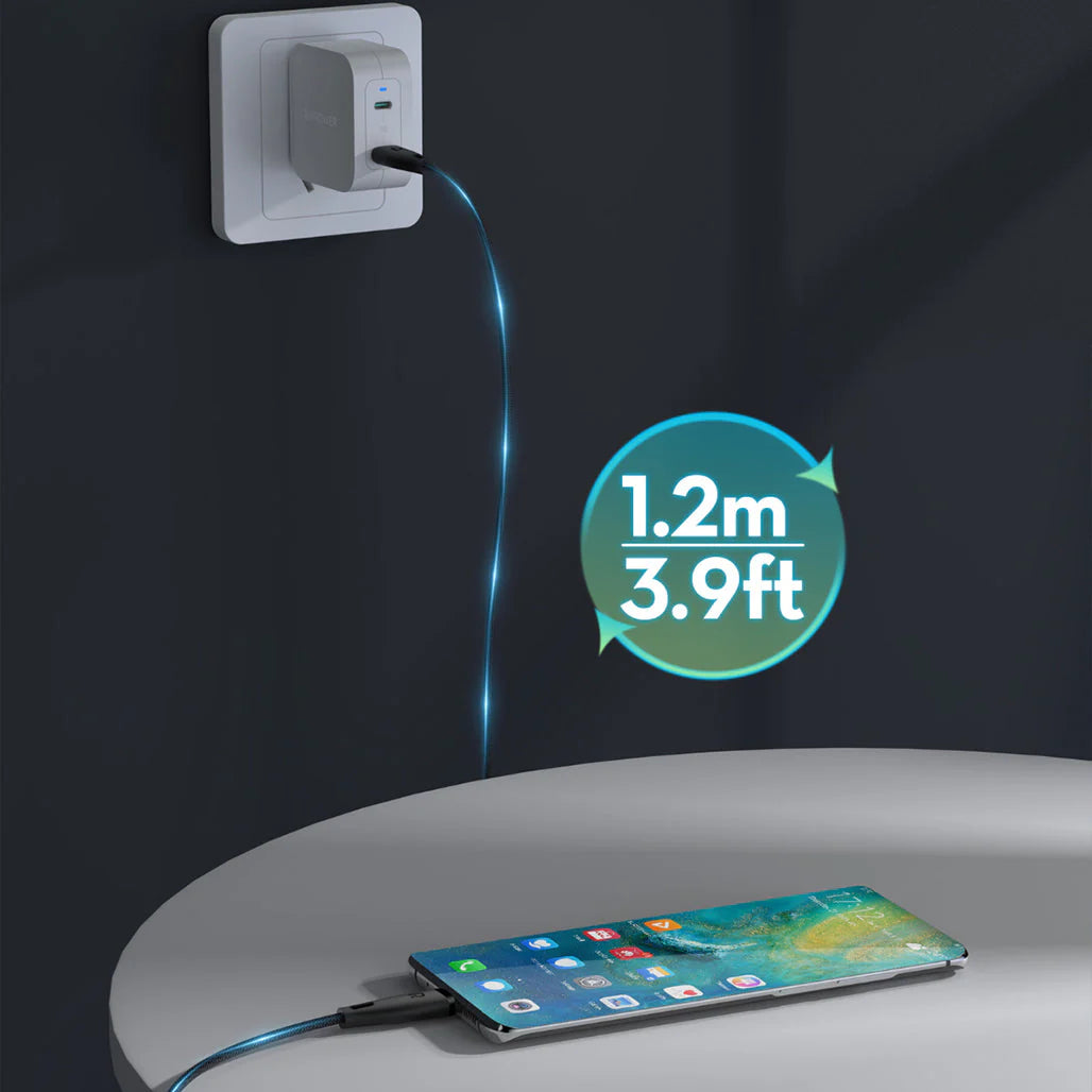 RavPower RP-CB1037 - Nylon Braided C-C 60W 1.2M Black