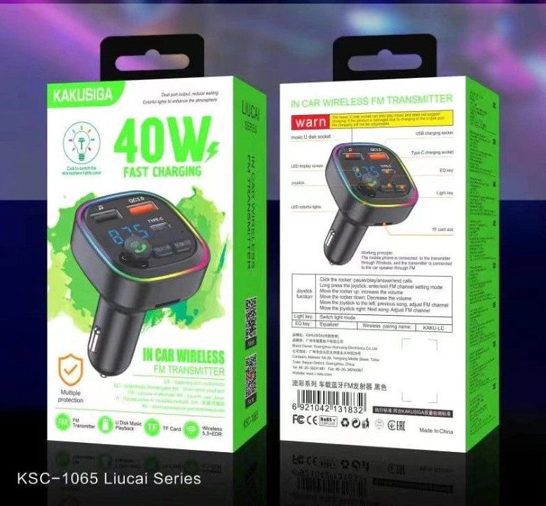 Kakusiga KSC-1065 - 40W Fast Charging FM Transmitter